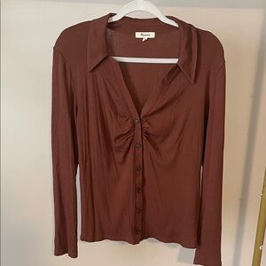 🤎 Madewell Chocolate Brown Button-Down Shirt 🤎
